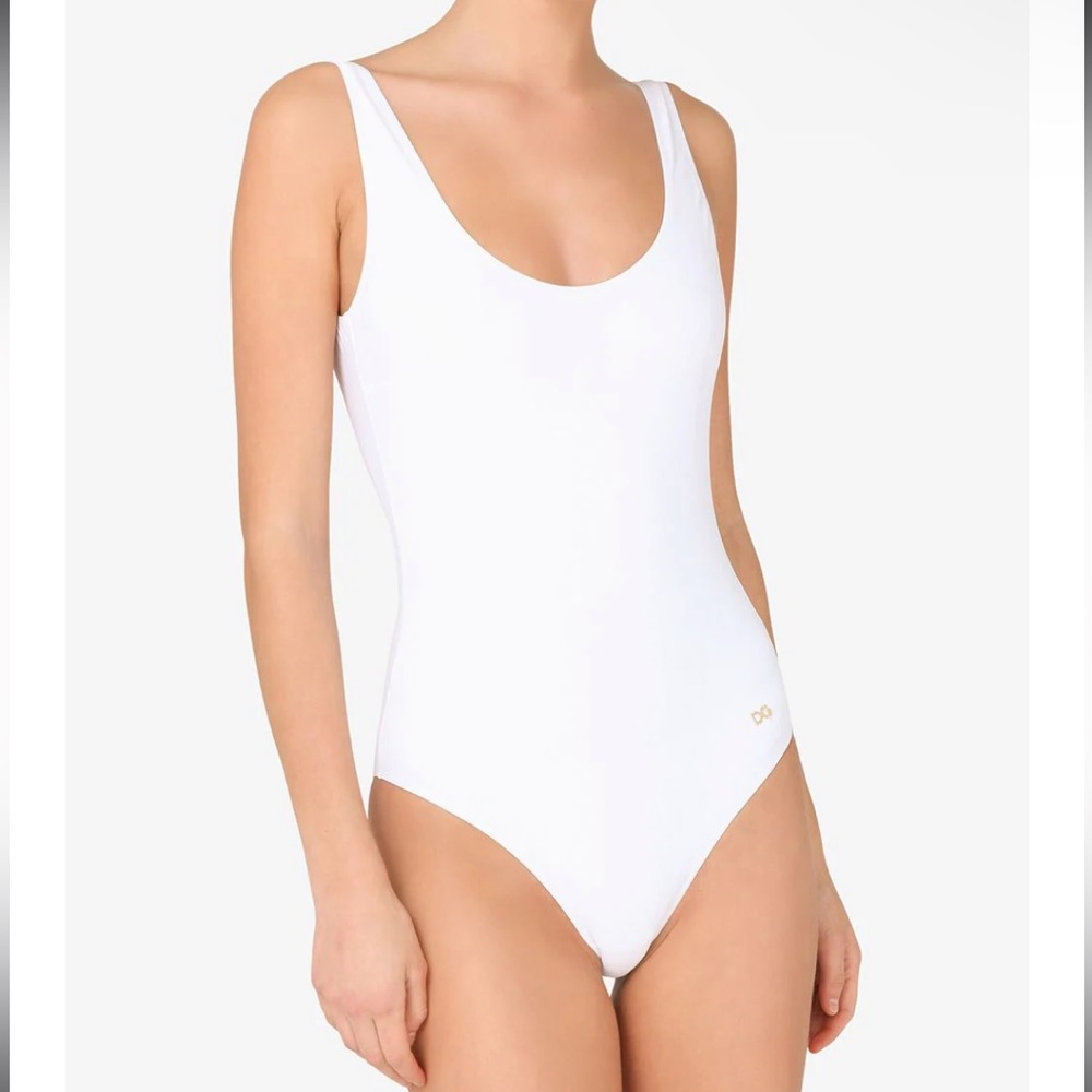 Dolce & Gabbana White One-Piece Swimsuit